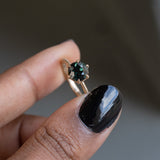 1.98ct Round Madagascar Color Shifting Sapphire Lotus Six Prong Solitaire in Satin 14k Yellow Gold