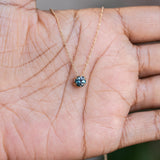 0.80ct Round Sapphire Six Prong Necklace in 14k Yellow Gold