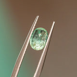 1.07CT OVAL NEON AFGHAN EMERALD, BRIGHT GREEN, 7.5X5.58X4.22MM