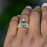 3.05ct Fancy Cushion Color-Shifting Sapphire Double Prong Vintage Cathedral Ring in 14k Yellow Gold