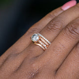 1.31ct Grey Diamond Evergreen 4-Prong and Scattered Diamond Solitaire in 14k rose Gold