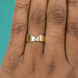 Inlet Wedding Band - Flat, Stackable 6mm Wedding Band in Recycled Gold