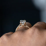 1.76ct Round Salt & Pepper Diamond Hidden Halo Double Prong Solitaire in 14k Yellow Gold