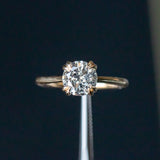 1.76ct Round Salt & Pepper Diamond Hidden Halo Double Prong Solitaire in 14k Yellow Gold