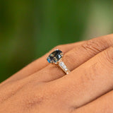 1.88ct Oval Sapphire Double Prong Vintage Cathedral Ring in 14k Yellow Gold