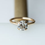 1.76ct Round Salt & Pepper Diamond Hidden Halo Double Prong Solitaire in 14k Yellow Gold