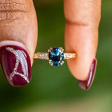 1.88ct Oval Sapphire Double Prong Vintage Cathedral Ring in 14k Yellow Gold