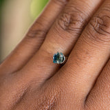 0.74CT ASSCHER CUT NIGERIAN SAPPHIRE, PARTI GREEN TEAL AND YELLOW, 4.95X4.91X3.24MM, UNTREATED