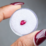 1.11CT TRILLION FANCY RUBY, DEEP RED PINK, 7.37X4.78X3.99MM, UNHEATED