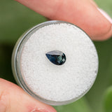 0.78CT PEAR AFRICAN SAPPHIRE, OCEAN BLUE, 7.5X5X3.1MM, HEATED