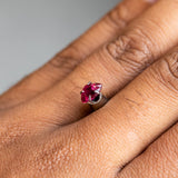 1.11CT TRILLION FANCY RUBY, DEEP RED PINK, 7.37X4.78X3.99MM, UNHEATED