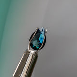 0.78CT PEAR AFRICAN SAPPHIRE, OCEAN BLUE, 7.5X5X3.1MM, HEATED