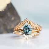 1.59ct Oval Montana Sapphire 6 Prong Evergreen Solitaire in 14K Yellow Gold