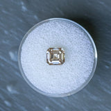 1.71CT ASSCHER CUT DIAMOND, CHAMPAGNE C3 COLOR VS1 CLARITY, 6.36X6.76X3.97MM