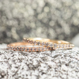 Straight Salt and Pepper Diamond French Set Wedding Band