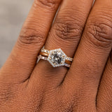 Straight Salt and Pepper Diamond French Set Wedding Band