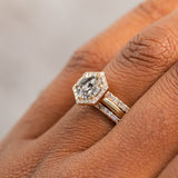 Straight Salt and Pepper Diamond French Set Wedding Band