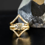 1.71ct Round Fancy Dark Green/Grey Diamond Flat Band 4 Prong Solitaire in 18k Yellow Gold