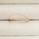 Straight Champagne Diamond French Set Wedding Band