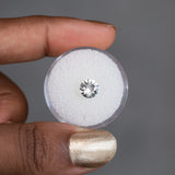 1.14CT ROUND BRILLIANT SIR LAKAN SAPPHIRE, WHITE GREY, 6.2MM