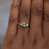 1.05ct Round Salt and Pepper and White Diamond Three Stone Ring in 14k Yellow Gold