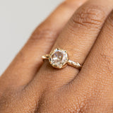 0.88ct Rosecut Moissanite Low Profile Six Prong Evergreen Solitaire in 14k Yellow Gold