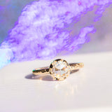 0.88ct Rosecut Moissanite Low Profile Six Prong Evergreen Solitaire in 14k Yellow Gold