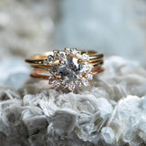 1.05ct Round Salt and Pepper and White Diamond Three Stone Ring in 14k Yellow Gold