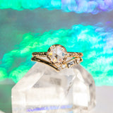 0.88ct Rosecut Moissanite Low Profile Six Prong Evergreen Solitaire in 14k Yellow Gold