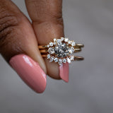 1.05ct Round Salt and Pepper and White Diamond Three Stone Ring in 14k Yellow Gold