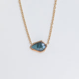 1.60ct Sapphire Bezel Set Necklace In 14k Yellow Gold