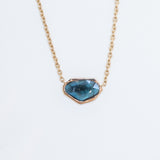 1.98ct Sapphire Bezel Set Necklace In 14k Yellow Gold