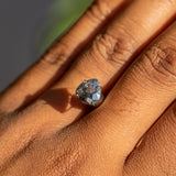 1.78CT ROSECUT FAT PEAR SALT AND PEPPER DIAMOND, CLEAR WITH EARTHY INCLUSIONS, 8.64X8.45X3.06MM