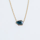 1.40ct Sapphire Bezel Set Necklace in 14k Yellow Gold