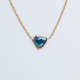1.82ct Geo Sapphire Bezel Set Necklace In 14k Yellow Gold