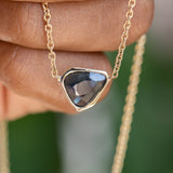 1.82ct Geo Sapphire Bezel Set Necklace In 14k Yellow Gold