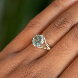 1.25ct Oval Sunstone Asymmetrical Evergreen Cluster Ring In 14k Yellow Gold