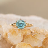 1.25ct Oval Sunstone Asymmetrical Evergreen Cluster Ring In 14k Yellow Gold