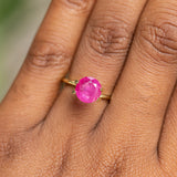 1.86CT Round Sapphire, Bright Fuschia Pink, 7x3.29MM