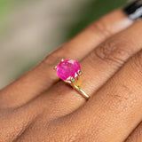 1.86CT Round Sapphire, Bright Fuschia Pink, 7x3.29MM
