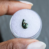 1.67CT PEAR TANZANIAN SAPPHIRE, COLOR SHIFTING FROM MERLOT PURPLE TO TEAL, 9.23X5.97X4.18MM