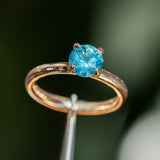 1.31ct Round Montana Sapphire Classic 4 Prong Solitaire in 14k Yellow Gold