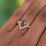 0.86ct Oval Nigerian Sapphire Six Prong Low Profile Ring in 14k Yellow Gold