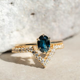 0.86ct Oval Nigerian Sapphire Six Prong Low Profile Ring in 14k Yellow Gold