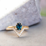 0.86ct Oval Nigerian Sapphire Six Prong Low Profile Ring in 14k Yellow Gold