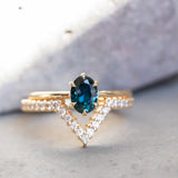 0.86ct Oval Nigerian Sapphire Six Prong Low Profile Ring in 14k Yellow Gold