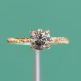 1.09ct Round Salt and Pepper Diamond Evergreen Solitaire in 14k Yellow Gold