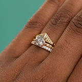 1.09ct Round Salt and Pepper Diamond Evergreen Solitaire in 14k Yellow Gold
