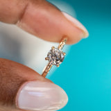 1.09ct Round Salt and Pepper Diamond Evergreen Solitaire in 14k Yellow Gold