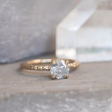 1.05ct Round Salt And Pepper Diamond Evergreen Solitaire in 14k Yellow Gold